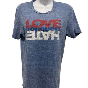 HUMAN RIGHTS CAMPAIGN Love Conquers Hate® T-Shirt Eco Blue Size Small